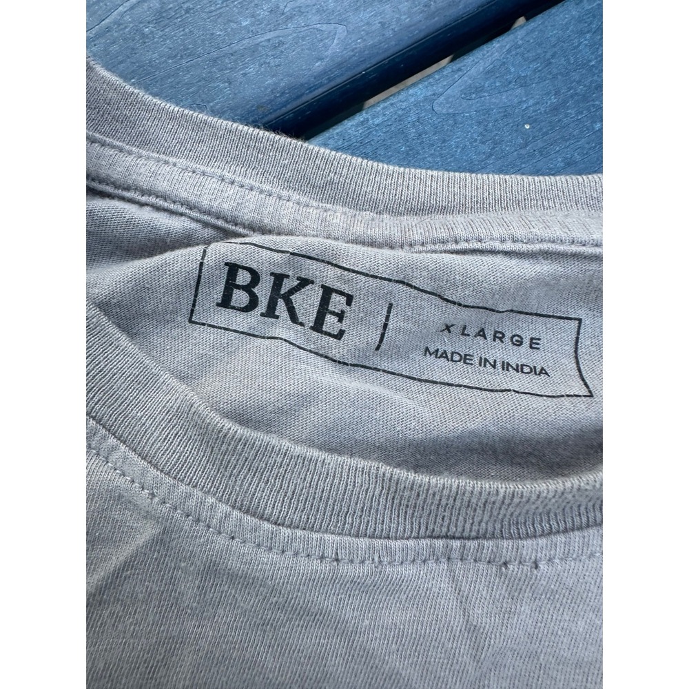 BKE Mens Crew Neck Short Sleeve T-Shirt Light Gray Size XL Casual Basic Tee